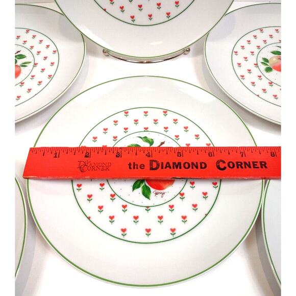 George Good Japan Vintage Porcelain Fabrizio Apple 7 5/8" Salad Plates Set of 6 - Picture 8 of 11
